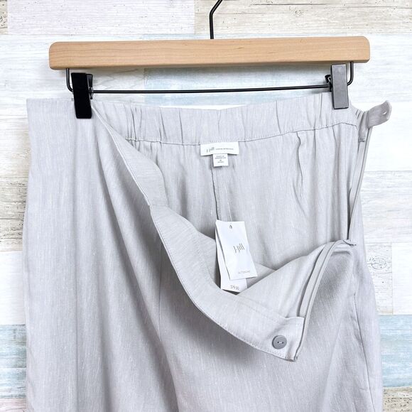 J Jill Linen Stretch Button Hem Ankle Pants Gray Womens MP Medium Petite - Picture 6 of 11